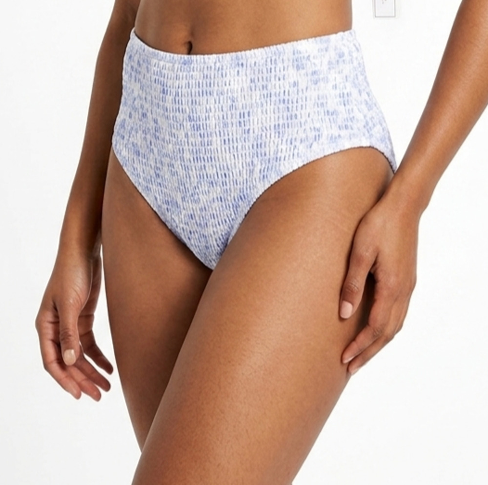 Salt + Cove Blue Floral Smocked High Waist Bikini Bottom Swimsuit NWT Size XL